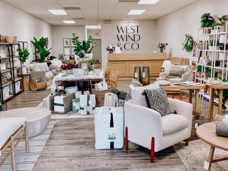 Commercial boutique shopping space at the newly renovated and modern commercial space, The Railyard, in Garrett, Indiana.